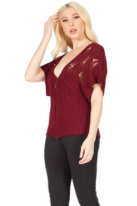 Openwork Shoulder Zip‐up Top Vertigo 