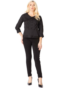 Peter Pan Collar Scallop Bib Blouse Vertigo