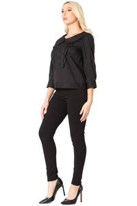 Peter Pan Collar Scallop Bib Blouse Vertigo