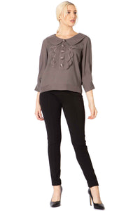 Peter Pan Collar Scallop Bib Blouse Vertigo