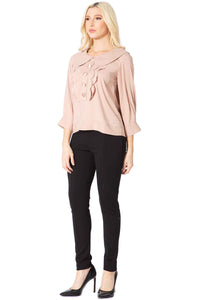 Peter Pan Collar Scallop Bib Blouse Vertigo