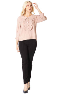 Peter Pan Collar Scallop Bib Blouse Vertigo