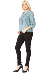 Peter Pan Collar Scallop Bib Blouse Vertigo