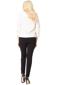 Peter Pan Collar Scallop Bib Blouse Vertigo