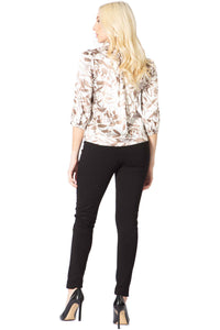 Sateen Printed Button Up Blouse Vertigo 