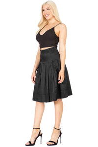 Pleated Fit & Flare Midi Skirt Vertigo