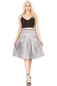 Pleated Fit & Flare Midi Skirt Vertigo
