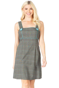 Windowpane Babydoll Overall Dress Vertigo