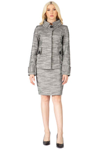 Razor Sharp Two-Piece Skirt Suit Jacket Set Vertigo Collection