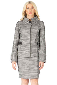 Razor Sharp Two-Piece Skirt Suit Jacket Set Vertigo Collection