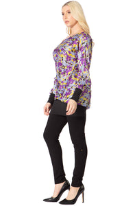 Convertible Collar Printed Top Vertigo 