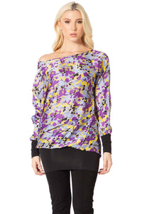 Convertible Collar Printed Top Vertigo 