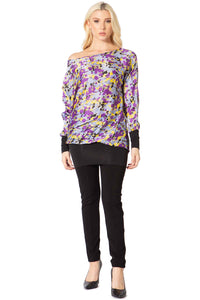 Convertible Collar Printed Top Vertigo 