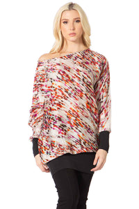 Convertible Collar Printed Top Vertigo 