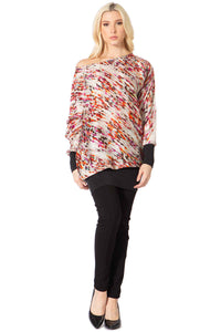Convertible Collar Printed Top Vertigo 