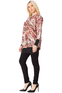 Convertible Collar Printed Top Vertigo 