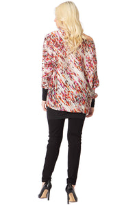 Convertible Collar Printed Top Vertigo 