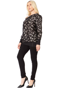 Convertible Collar Printed Top Vertigo 