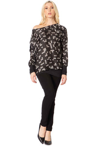 Convertible Collar Printed Top Vertigo 
