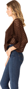 Openwork Knit Zip‐up Crop Top Vertigo 