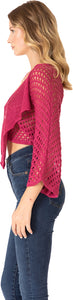 Openwork Knit Zip‐up Crop Top Vertigo 