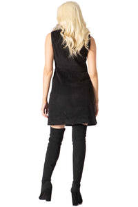 Faux Fur Collar Wool Dress Vertigo 