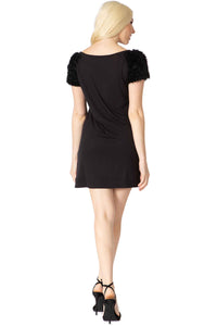 T‐shirt Dress with 3D Fabric Roses Vertigo 