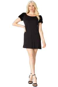 T‐shirt Dress with 3D Fabric Roses Vertigo 