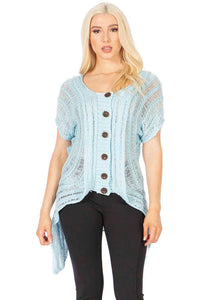 Dolman Sleeve Button Front Sweater Top Vertigo