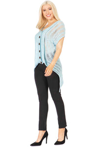 Dolman Sleeve Button Front Sweater Top Vertigo