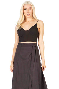 Faux Suede Midi Wrap Skirt Vertigo 
