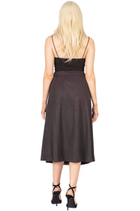 Faux Suede Midi Wrap Skirt Vertigo 