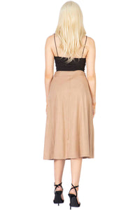 Faux Suede Midi Wrap Skirt Vertigo 
