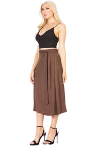 Faux Suede Midi Wrap Skirt Vertigo 