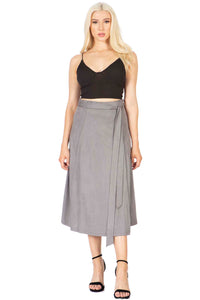 Faux Suede Midi Wrap Skirt Vertigo 