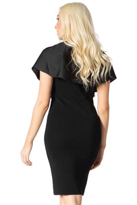 Pleated Bib Overlay Dress Vertigo 