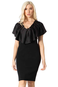 Pleated Bib Overlay Dress Vertigo 