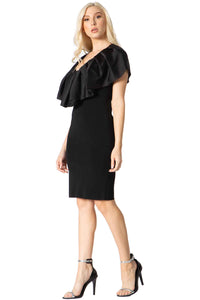 Pleated Bib Overlay Dress Vertigo 