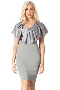 Pleated Bib Overlay Dress Vertigo 