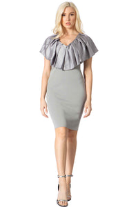 Pleated Bib Overlay Dress Vertigo 