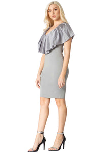Pleated Bib Overlay Dress Vertigo 