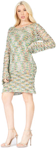 Crochet Variegated Color Coverup Dress Vertigo
