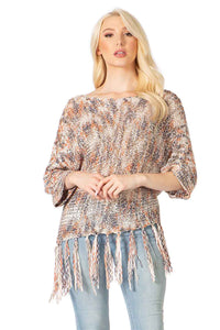 Crochet Pullover Coverup With Fringe Bottom Vertigo