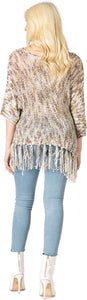 Crochet Pullover Coverup With Fringe Bottom Vertigo