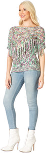 Crochet Yoke Coverup Top With Fringe Vertigo