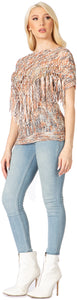 Crochet Yoke Coverup Top With Fringe Vertigo