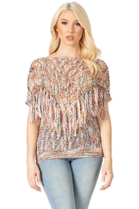 Crochet Yoke Coverup Top With Fringe Vertigo