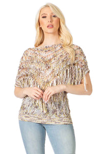 Crochet Yoke Coverup Top With Fringe Vertigo