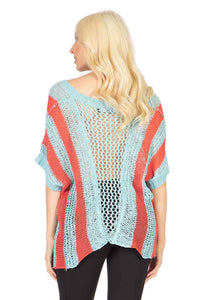 Button Front Stripe Sweater Top Vertigo