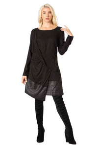 Brushed Woven Jacquard Quilted Wrap Dress Vertigo 